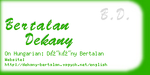 bertalan dekany business card